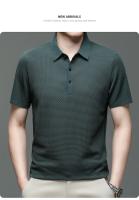 Camiseta De Polo Corta Para Hombre Verano Motocicleta Seda Helada Transpirable Moda Negocios Marca Ropa Sin Capucha Material Poliéster Y Algodón - details 27