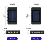 Lámpara De Pared Solar 4/6/8/10 LEDs Impermeable Para Exteriores Iluminação En Dirección Vertical Y Horizontal Decoración Para Jardín Casa Y Porche - details 15
