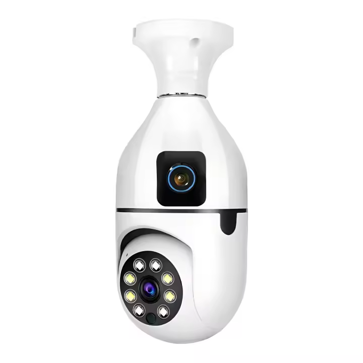 Cámara De Seguridad Interior 1080P Con Visión Nocturna Y Doble Lente WiFi Bulbo E27 Antifurto Rotación De Video Monitor 2.4G - 1