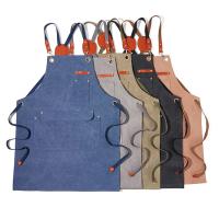 Delantal De Cocina Para Hombres Y Mujeres Con Cremallera Y Alforjas Cruzadas Ajustable En Algodón Y Lona Para Artistas Pintura Cocina Trabajo - details 3