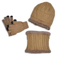 Gorro y Guantes de Invierno para Hombres con Forro Polar Conjuntos de Sombrero Suave Guantes de Pantalla Táctil Unisex Beanie de Punto Gorra Casual Cálida para Regalos - details 2