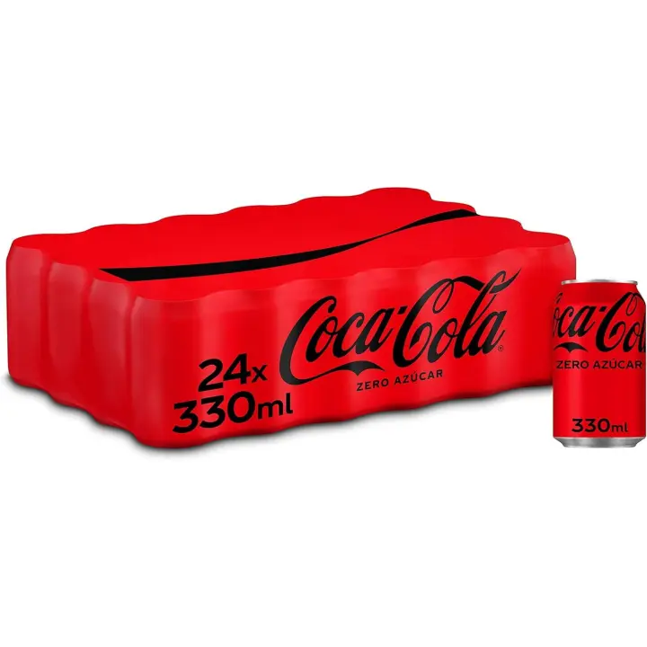Coca-Cola Zero Azúcar - Refresco de cola sin azúcar, sin calorías - Pack 24 latas 330 ml - 1