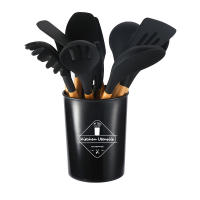 Set De Utensilios De Cocina De Silicona 12 Piezas Con Manos De Madera No Adherentes Juego De Cocina Ecológico Con Cesta De Almacenamiento - details 10