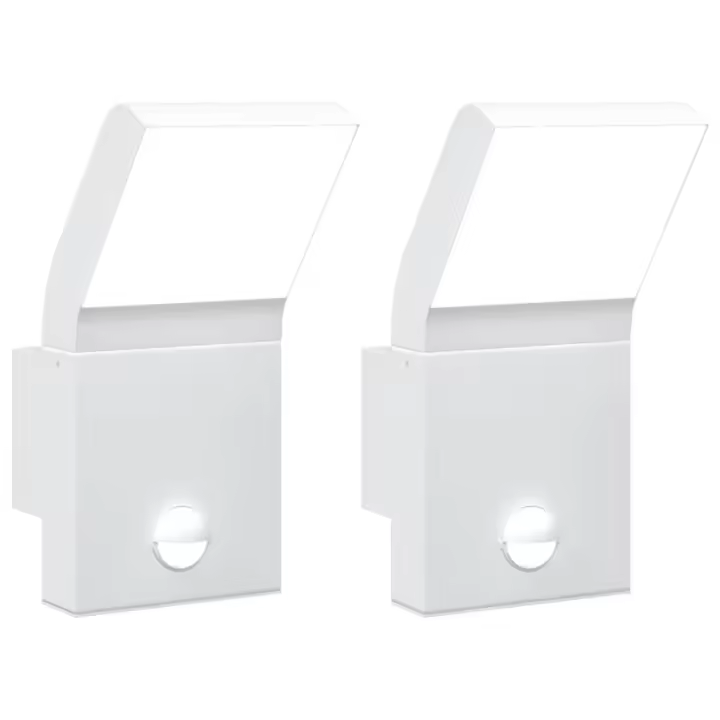 vidaXL Lámparas de pared LED exterior con sensor 2 uds aluminio Color Blanco,  Negro, y mas - 1