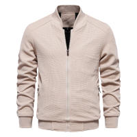 2024 Modelo de primavera y otoño Cuello alto Nueva chaqueta de color sólido para hombres Chaqueta casual Moda Ropa de hombre delgada - details 2