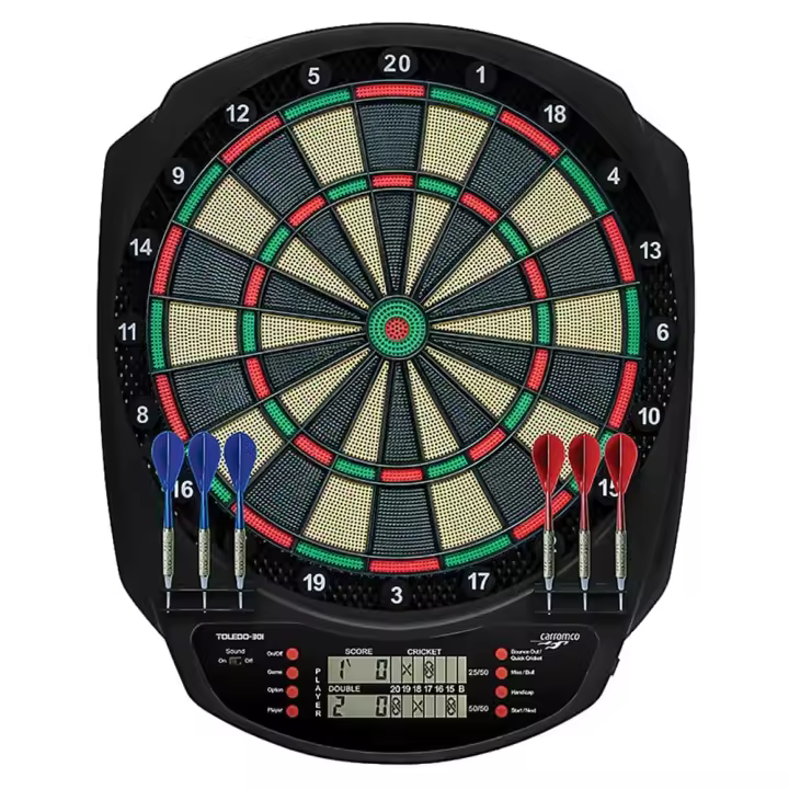 Diana Electrónica Carromco Toledo 301 Spa 92017Marca,Carromco ,Juego on line,No,App Juego,No,PPD,No,MPR,No,Tipo de aro,Español,Cibermach, Si,Fuente alimentación,PilasDardos,Dianas Electrónicas - 1