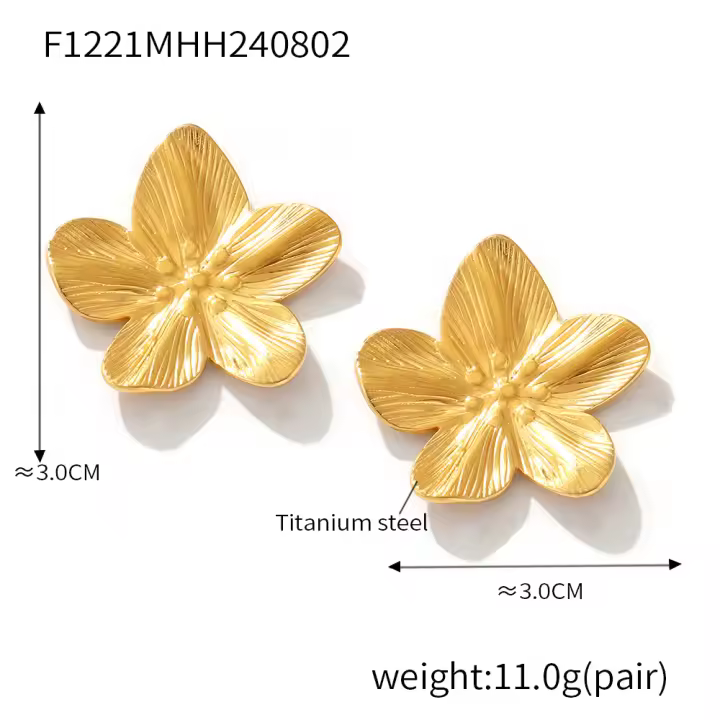 Pendientes de Maple inoxidable de la Flor del Pivot priionero para las mujeres de Oro de Plata con inclusiones de color Multi Zircon Pendientes de las mujeres Cute Girls Ear Cuff - 1