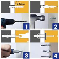 Juego De Tornillos De Anclaje Para Pared De Acero Con Recubrimiento De Zinc Molly Hollow Drive Soporte Metálico Para Drywall Fuerte Y Duradero - details 3