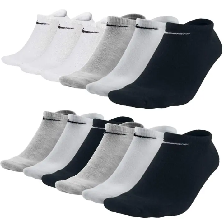 Pack de 12 calcetines Nike Everyday SX7678, perfectos para uso diario con zapatillas, transpirables y cómodos, en colores blanco, gris y negro, talla XL. - 1