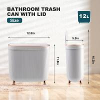 Bandeja De Papel Plástica Con Tapa De Presión, 12 Litros Para Baño Dormitorio Cocina Y Sala De Artesanías Reciclaje Ecológico - details 10