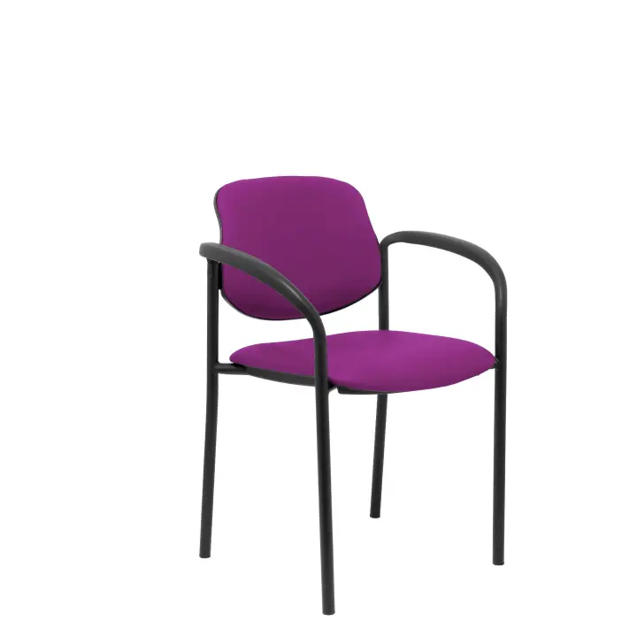 Piqueras Y Crespo Silla Villalgordo Similpiel Morado con Brazos y Estructura Negra - 1