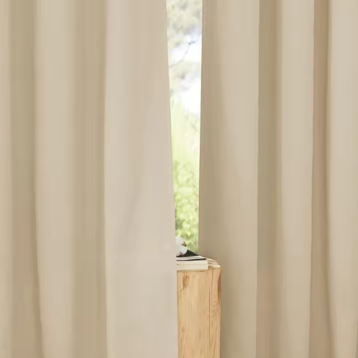 Cortinas Cortas para Ventanas Cortinas de Lino Translúcidas para Cocina/Dormitorio Cortinas para Riel con Ganchos Cortinas Boho 2 Piezas, 140x145cm(AnchoxAlto), Crema - 1