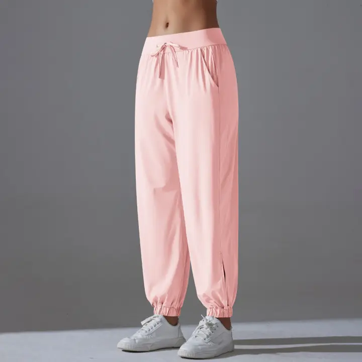 Pantalones De Cintura Alta Para Mujer Seda Helada Ropa Juvenil Elegante Casual Slim Loose Pantalones De Verano Otoño Invierno - 1