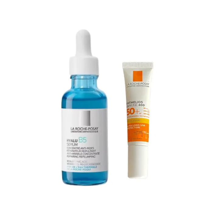 La Roche-Posay Pack Hyalu B5 Serum + UVM 400 Fluido - Tratamiento Antiarrugas y Reparador de Piel - 30 ml - 1