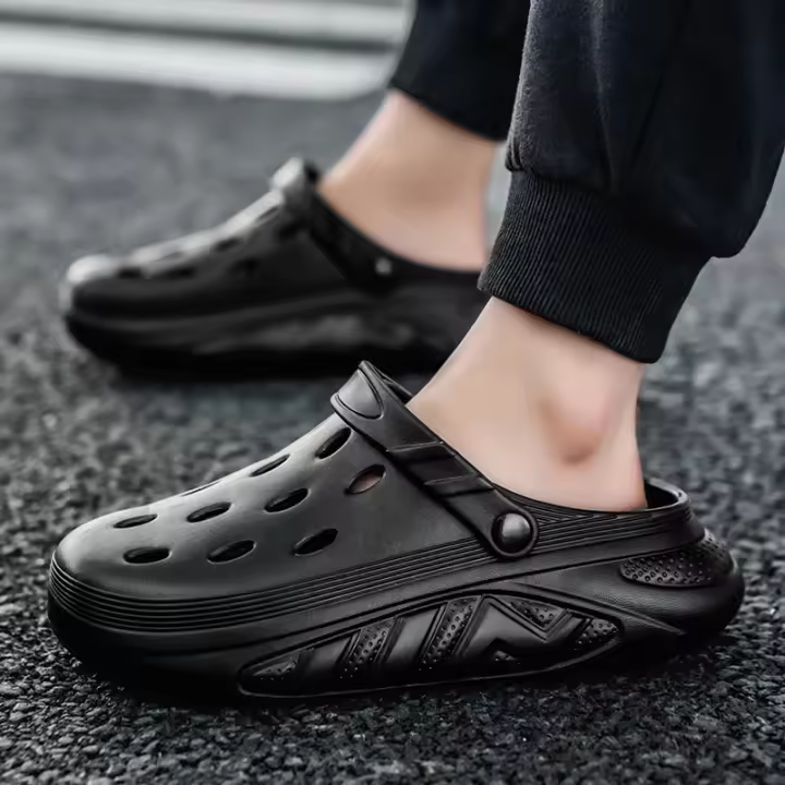 Zapatillas De Hombre Para El Jardín Y La Playa Zapatos De Comodidad Con Suela Gruesa Sandalias De Casa Exterior Clogs EVA Medio Tacón Estilo Sólido - 1