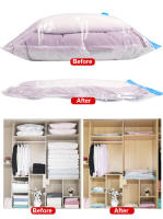 Bolsa De Vacío Transparente Para Ropa Organizador De Hogar Ahorra Espacio Para Viajes Sellado Eco-amigable PA+PE Forma Rectangular - details 1