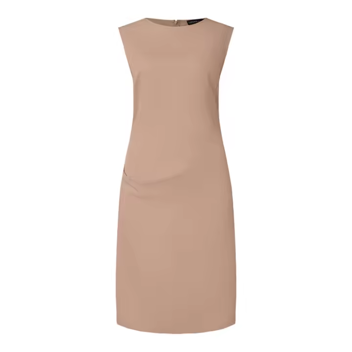 Vestido Elegante Sin Mangas De Mujer ZANZEA De Moda Coreana Casual Con Cuello Redondo Draped Vestidos De Oficina Largo Hasta La Rodilla Para Mujer - 1