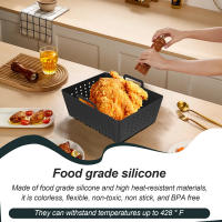 Almohadilla De Silicona Para Horno Y Air Fryer 4/2pc Bandeja De Hornear Antiadherente Para Pollo Frito Pizza Y Verduras Lavandería De Frutas - details 0