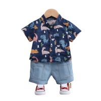 Conjunto De Ropa Infantil Para Niños Primavera Verano Camisa Corta Con Estampado De Dinosaurio Y Jeans Moda Bebé 2 Piezas Talla Adecuada Para Niños De 0 a 6 Años - details 3