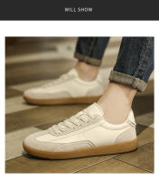 Zapatos De Cuero Genuino Para Hombre Retro Casuales Versátiles Antideslizantes Comodidad Tenis Planos Deportivos Con Cordones - details 6