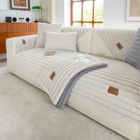 Funda De Sofá De Peluche Imitación De Zorro Con Rayas Antideslizante Cubierta Para Muebles De Sala De Estar Tapete De Cojín - details 8