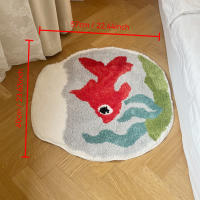 Alfombra De Peces Animados Antideslizante Para Sala De Estar Decorativa Alfombrilla De Piso Para Dormitorio Suave Y Duradera Regalo Para El Hogar - details 8