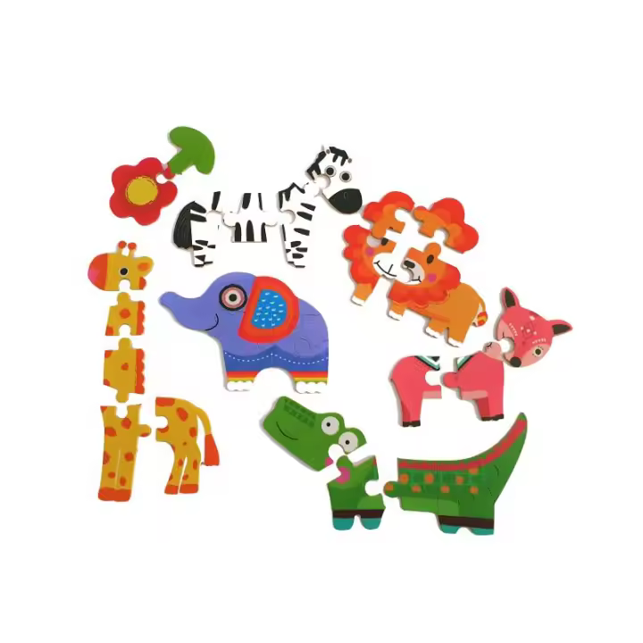 BP Puzzle Miniaturas Animales Selva 6 en 1 3-6 Piezas con Caja Metálica - 1