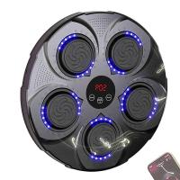 Wall Mounted Music Boxing Machine Punching Pad LED Lighted Training Electronic With Gloves, New - details 1