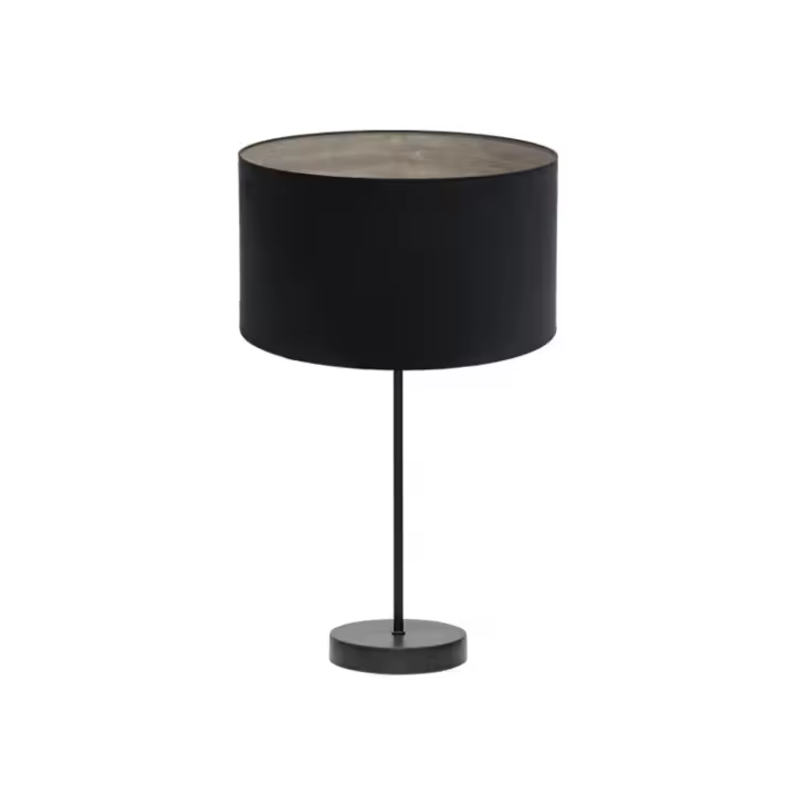 Fabrilamp - Sobremesa Alto Tania 1xe27 Negro/negro-madera Gris 62x30x30 Cm - 1