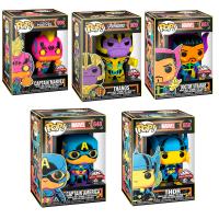 Funko PAck 5 Funkos Capìtan AMerica Thor  Doctor Strange Thanos Capitana Marfvel Black Light Blacklight VEngadores Avengers CAptain  Funko Pop Vinyl - details 0