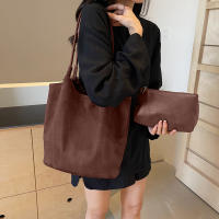 Bolso De Hombro De Seda Sintética Con Cierre Magnético Bolso De Mano Casual Para Otoño E Invierno Color Sólido Bolsos Clásicos Para Comunicación Diaria - details 15