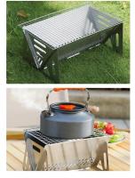 Parrilla De Camping BBQ De Acero Inoxidable Plegable Para Exterior Estilo De Cocina Al Aire Libre Stove De Carbón Material De Madera - details 22