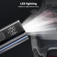 Compresor de aire portátil para neumáticos de coche, inflador rápido con pantalla digital de presión precisa y luz LED. Carga y doble uso con encendedor de cigarrillos para motocicleta, bicicleta, balones y juguetes infantiles. - details 1