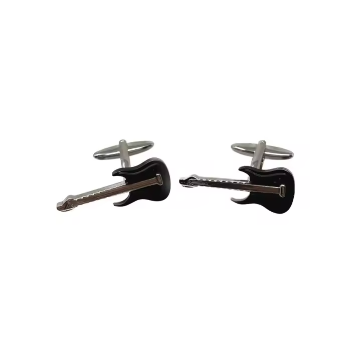 Inmaculada Romero Gemelos Metálicos Guitarra Eléctrica 33 Mm. Plateada Negra Detalles - Estilo Elegante - 1