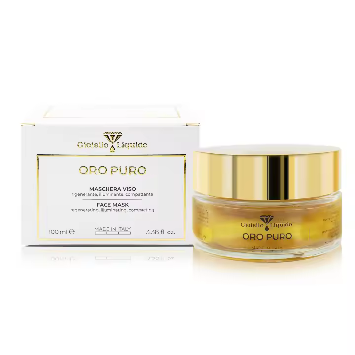 Liquid Jewel Línea "Pure Gold"- Gel Mascarilla Facial 100ML with ácido Hiálico Puro-Gold Coloidal - Regenera Las Células Faciales y el Cológeno-Mascarilla Facial Para Todo Tipo de Cuero-Belleza CUIDADO DE información sobre la piel - 1