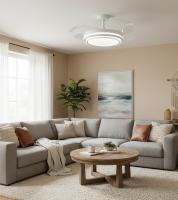 BEL AIR HOME - Ventilador NIKOS - DC blanco, 4 aspas retráctiles, 72W LED 3000|4000|6000K. Para habitaciones y salones. - details 2