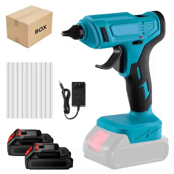Pistola de pegamento de fusión en caliente eléctrica inalámbrica, barra de pegamento de 11mm, boquilla de cobre antiquemaduras, herramienta de reparación de bricolaje recargable para batería Makita de 18V - 1