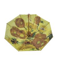 Paraguas automático de pintura al óleo de Van Gogh, accesorio pequeño de vinilo fresco, plegable, resistente al viento y al sol - details 5