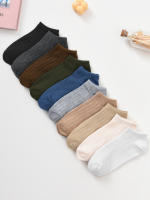 10 Pares De Calcetines Cortos Para Mujer En Colores Sólidos Moda Y Versátiles Suaves Y Cómodos Ligeros Y Transpirables Casual - details 0
