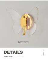 Lámpara De Pared Mariposa Luces Modernas Minimalistas Nórdicas Para Sala De Estar Dormitorio Pasillo LED Iluminación Interior - details 15