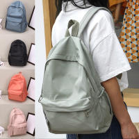 Bolso De Hombro Preppy En Color Sólido Bolsa Escolar De Nylon Bolsa De Deporte Y Viaje Para Mujeres Chicas Y Adolescentes Blanco - details 0