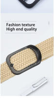 Cinturón Casual Para Hombres Y Mujeres Cinturón Elástico Tejido Para Deporte Al Aire Libre Escalada Trabajo Jeans Traje Pantalones Unisex Ancho 3.3cm - details 5