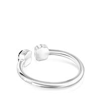 Mini anillo de Oso Negro Abierto Onix en Plata con ónix - details 3