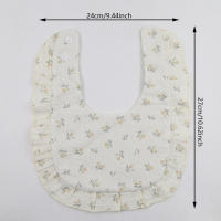Bebé Bibs Impresión Floral Toalla De Saliva Ajustable Con Cierre De Encaje Muselina Algodón Ropa De Baño Para Niñas Arco Iris a Grado - details 1