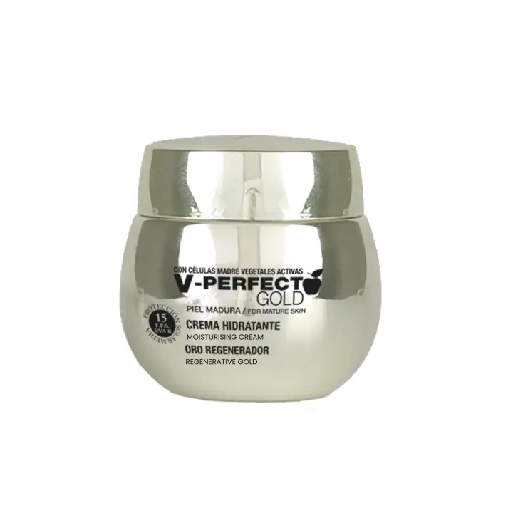 Thader Pharma Crema facial de alta nutrición V-Perfect Gold con Oro regenerador ideal para piel madura, FPS 15, 50 ml - 1