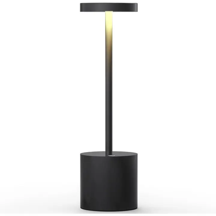 Lámpara de mesa inalámbrica, batería incorporada de 2000 mAh con 3 modos de iluminación, lámpara de noche de aluminio y metal, para restaurante, terraza, dormitorio - 1