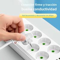 2M Recleta de Corriente alterna con European enchufe, cable de extensión multipunto, enchufe Eléctrico con 4 Puertos USB, Carga rpida, Filter de Red MULTIFUNCTION - details 1