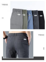Pantalones Clásicos Para Hombre Verano 2024 Gris Azul Negro Moda Casual Comodidad Talla Media Cierre De Cremallera Estilo Recto - details 6