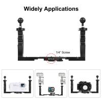 PULUZ Soporte De Aluminio Para Underwater Con Manillas Doble Para Cámara De Diversión Montaje Para Luz De Video Y Cámara De Inmersión - details 4