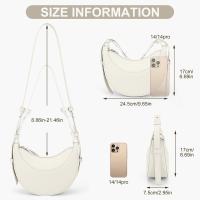 Bolso de Media Luna de Piel sintética para Mujer, Bolso Hobo para albóndigas, Bolso de Mano para Mujer, Bolso Cruzado Con 2 Correñas para el hombro para Niña - details 4